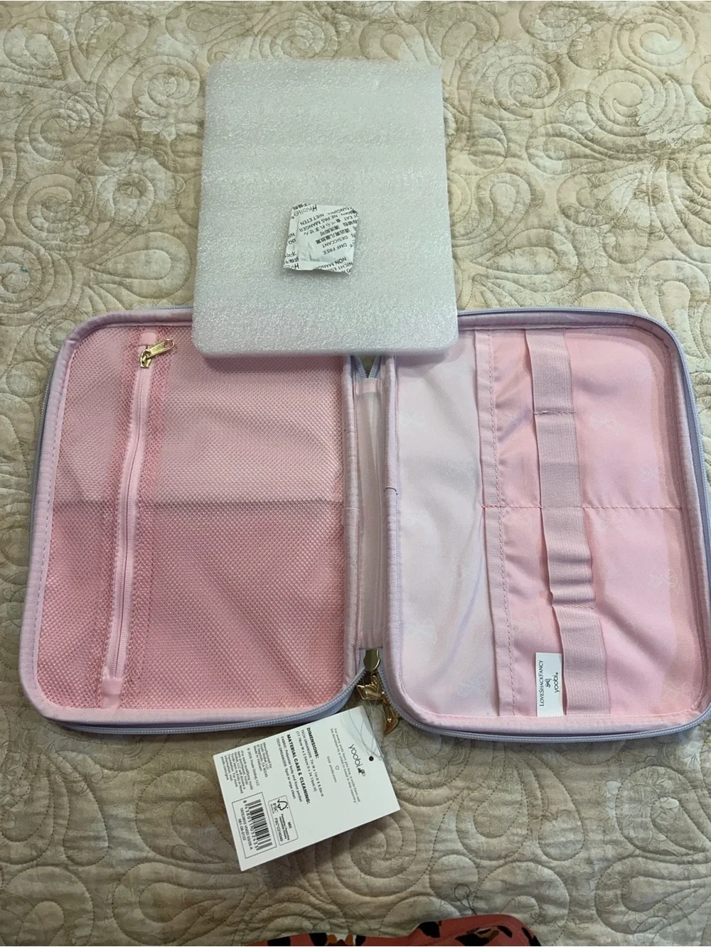 LoveShackFancy x Yoobi Tech Organizer Case Floral Blue NWT Travel Electronics